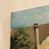Cottage landscape oil on canvas signed