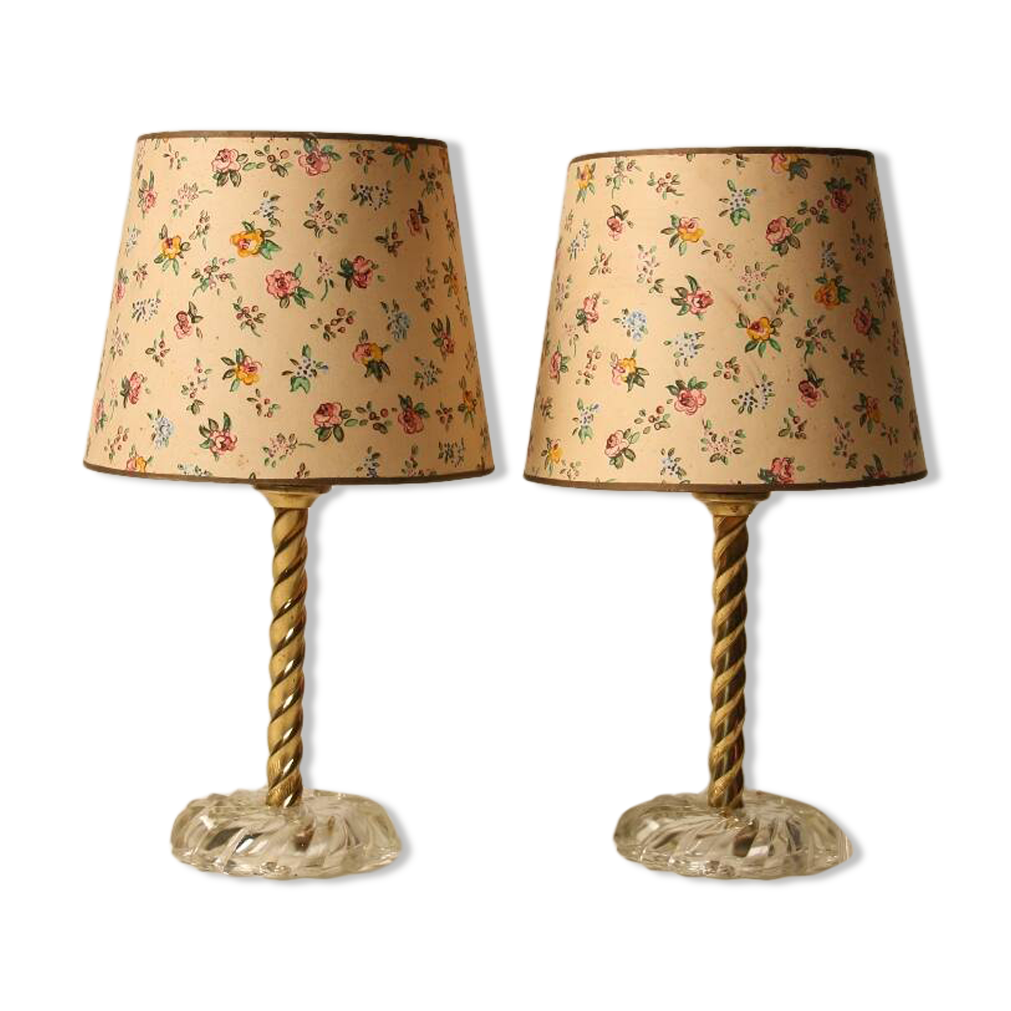 Pair of floral lampshades