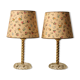 Paire de lampe abat-jour fleuris