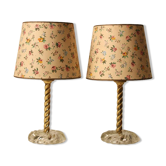 Pair of floral lampshades