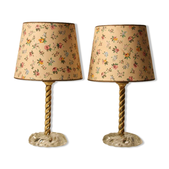 Pair of floral lampshades