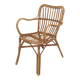 Chaise en osier et rotin vintage, fauteuil de style floridien des années 50 fabriqué en Italie, tan naturel.