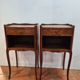 Pair of bedside tables in marquetry
