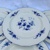 Ensemble de 4 assiettes Bleu de Tournay terre de fer