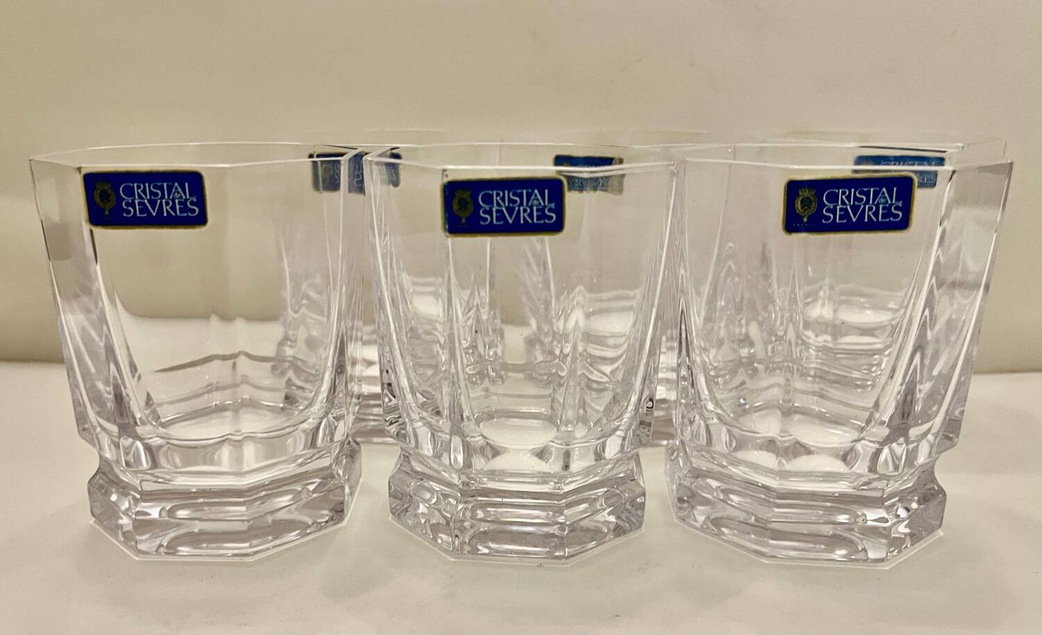 6 verres à whisky en cristal de Sèvres