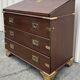 Commode scriban de marine bois laiton vintage et sa chaise