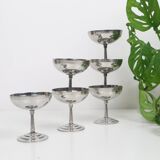 Set of 6 stainless steel bowls by Letang-Remy, vintage French, 1970s