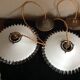 Duo de suspensions en opaline vintage