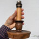 Lampe à poser en bois et abat jour orange vintage style bougeoir