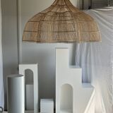 Immense rattan suspension in the shape of a flower, tulip, corolla H1m D1m50