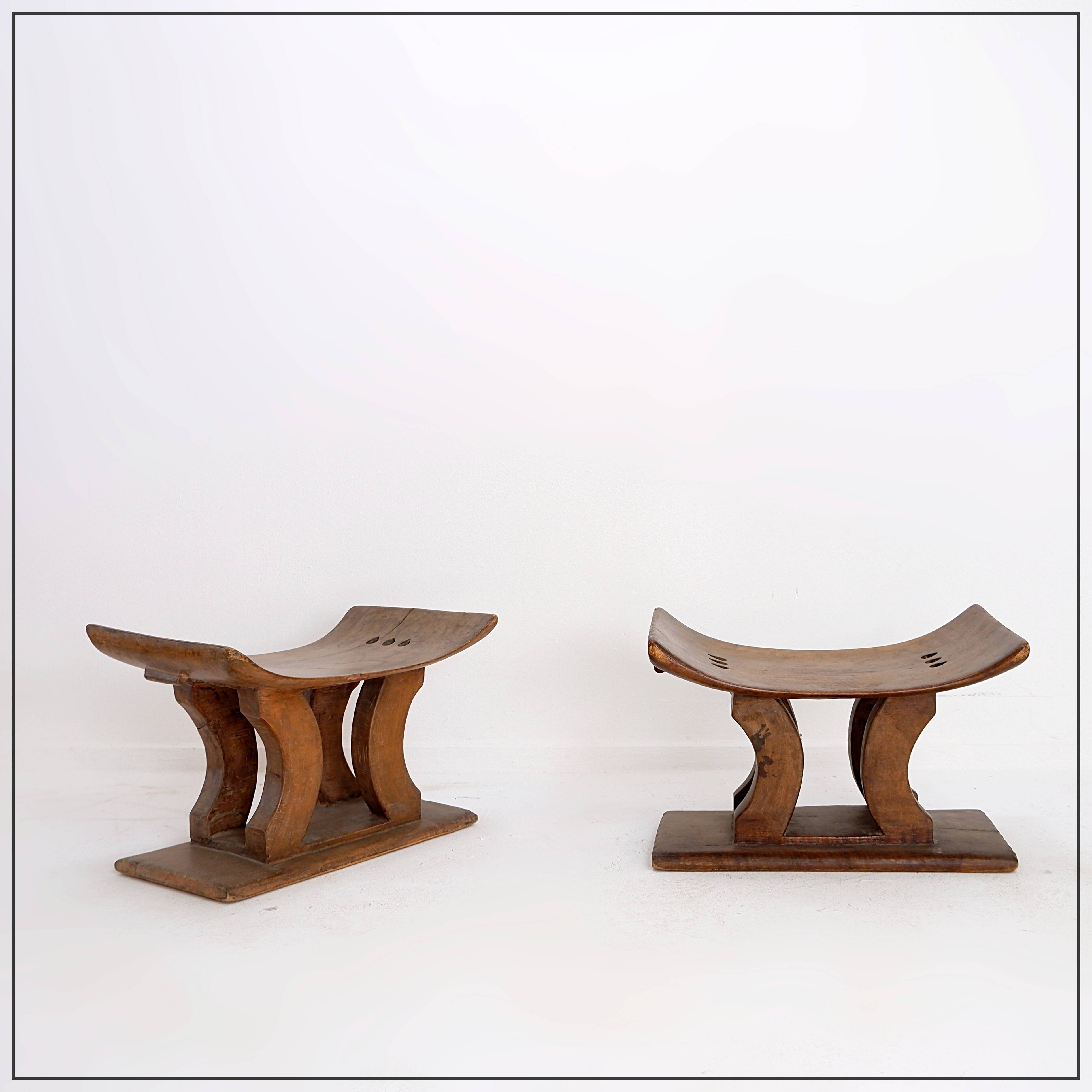 Pair of African Ashanti stools