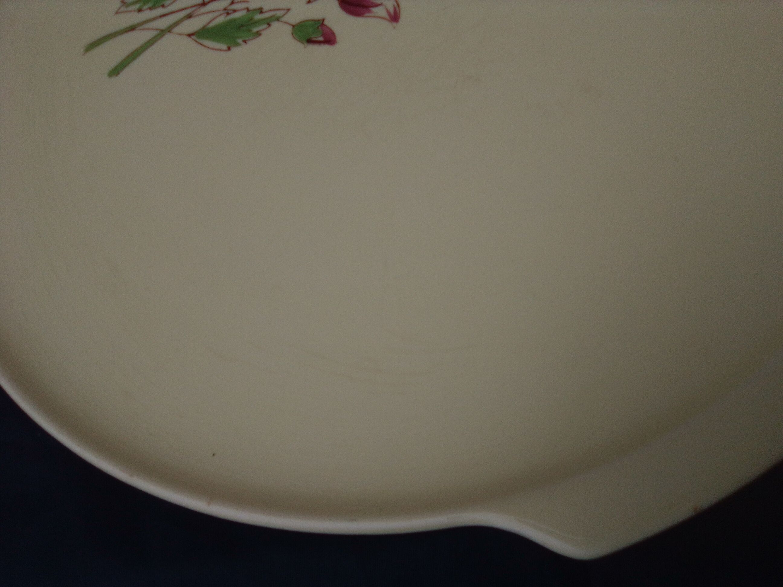 Pie dish in Salins earthenware model Rose Eric diam 30 cm