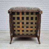 Années 1960, design danois, fauteuil à dossier haut par Regan Møbelfabrik, Aarhus, état d'origine.