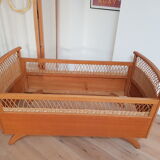 Vintage rattan cot
