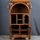 Rare Art Nouveau Light Walnut Display Cabinet – D