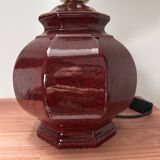 Vintage pleated opaline globe table lamp