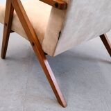 1960 Mid Century Easy Chair Model B 310 Var in Beige Velvet