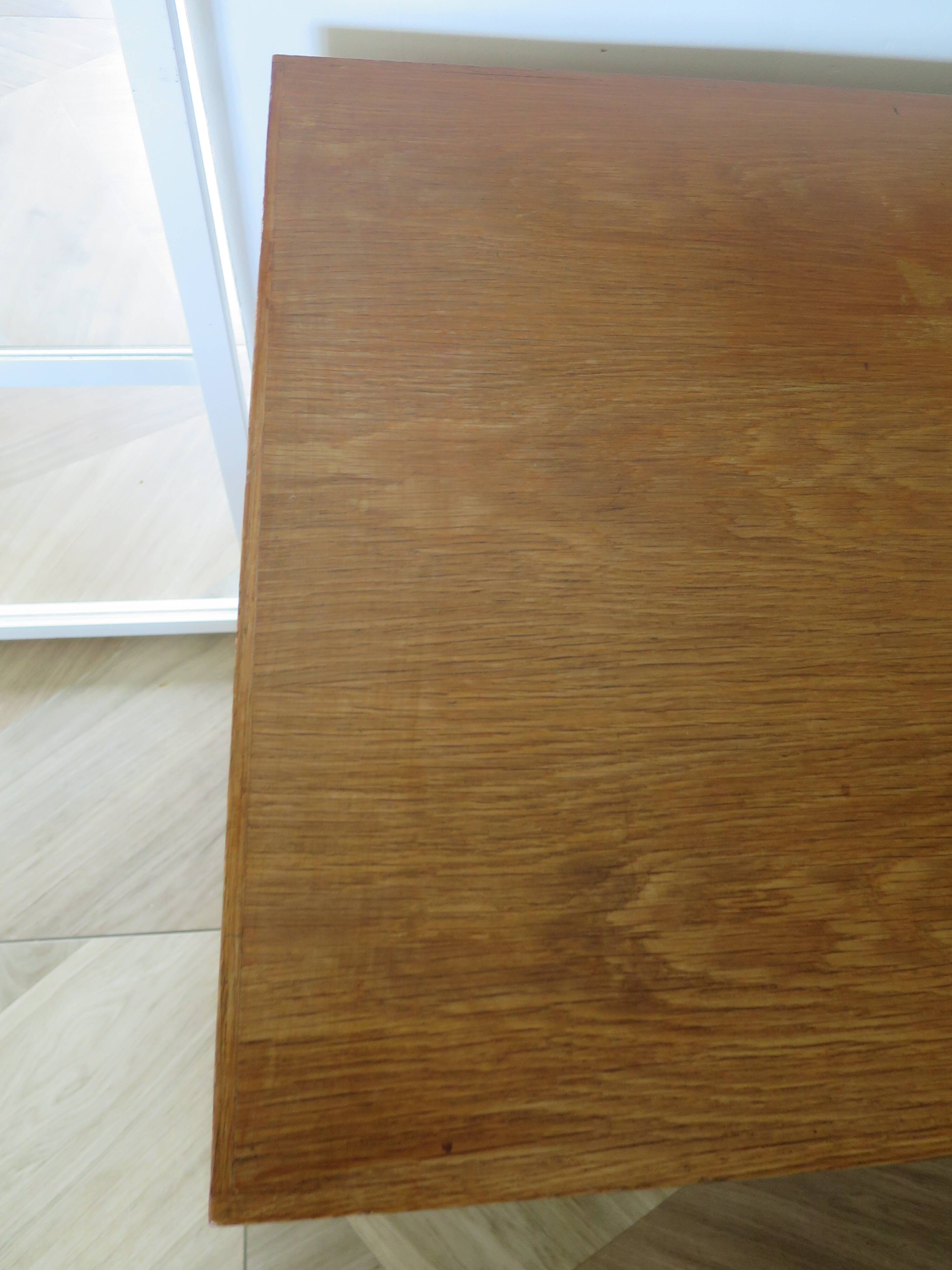 Vintage modernist desk - 5 drawers - shelf - 1950s - closure mechanism