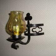 Lustre et ses 2 appliques en fer forgé 1960