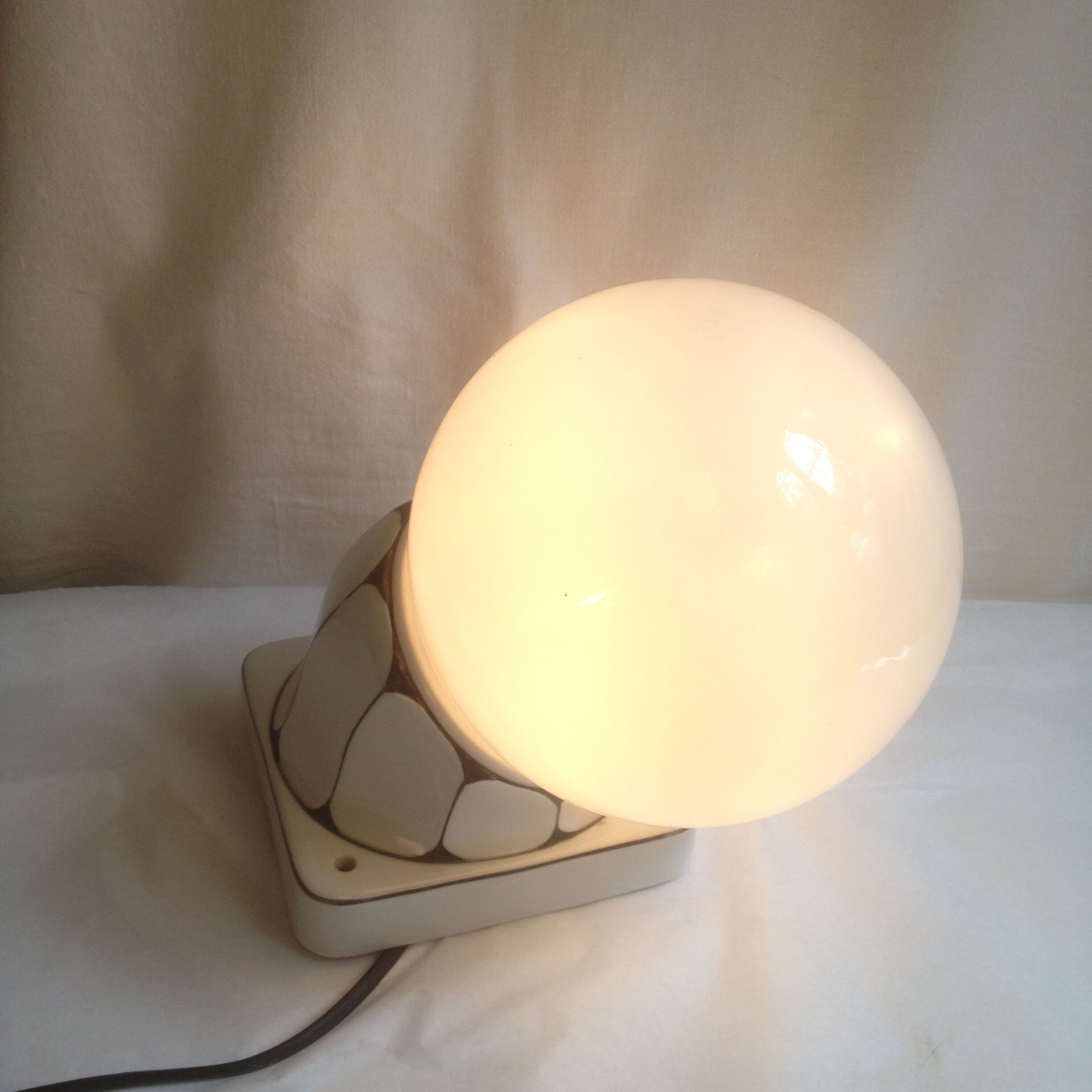 Wall lamp GHG Gesch glass globe and ceramic art deco style