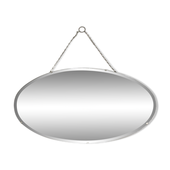 Bevelled oval mirror - 61 x 33 cm