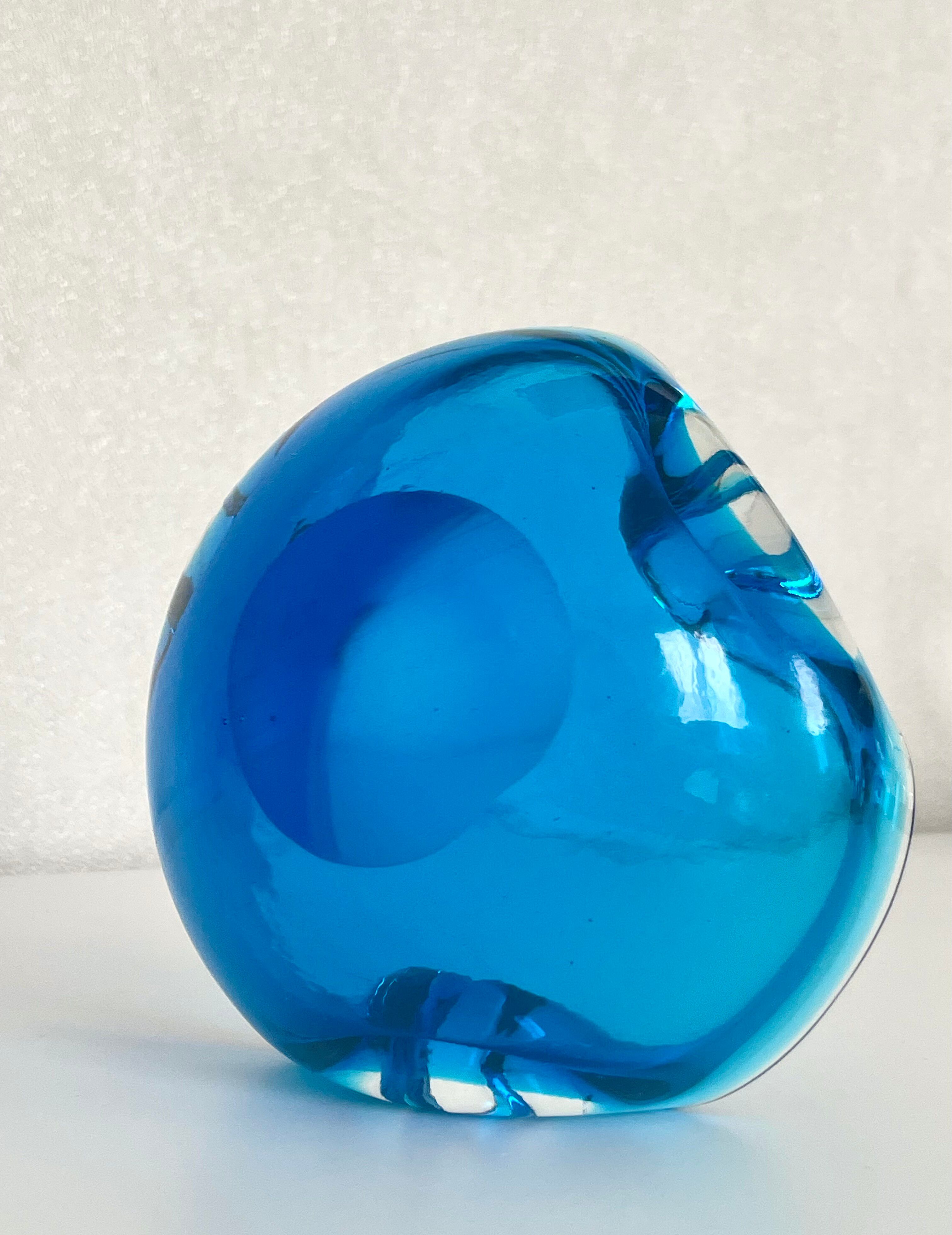 Murano Sommerso blue vide-poche 1970.