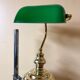 Lampe de notaire banquier en opaline verte