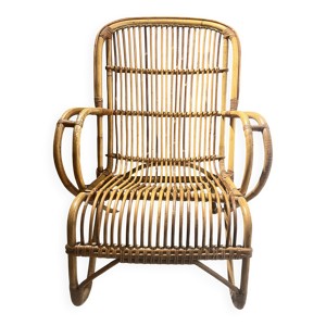 Fauteuil Vintage en Rotin - franco albini