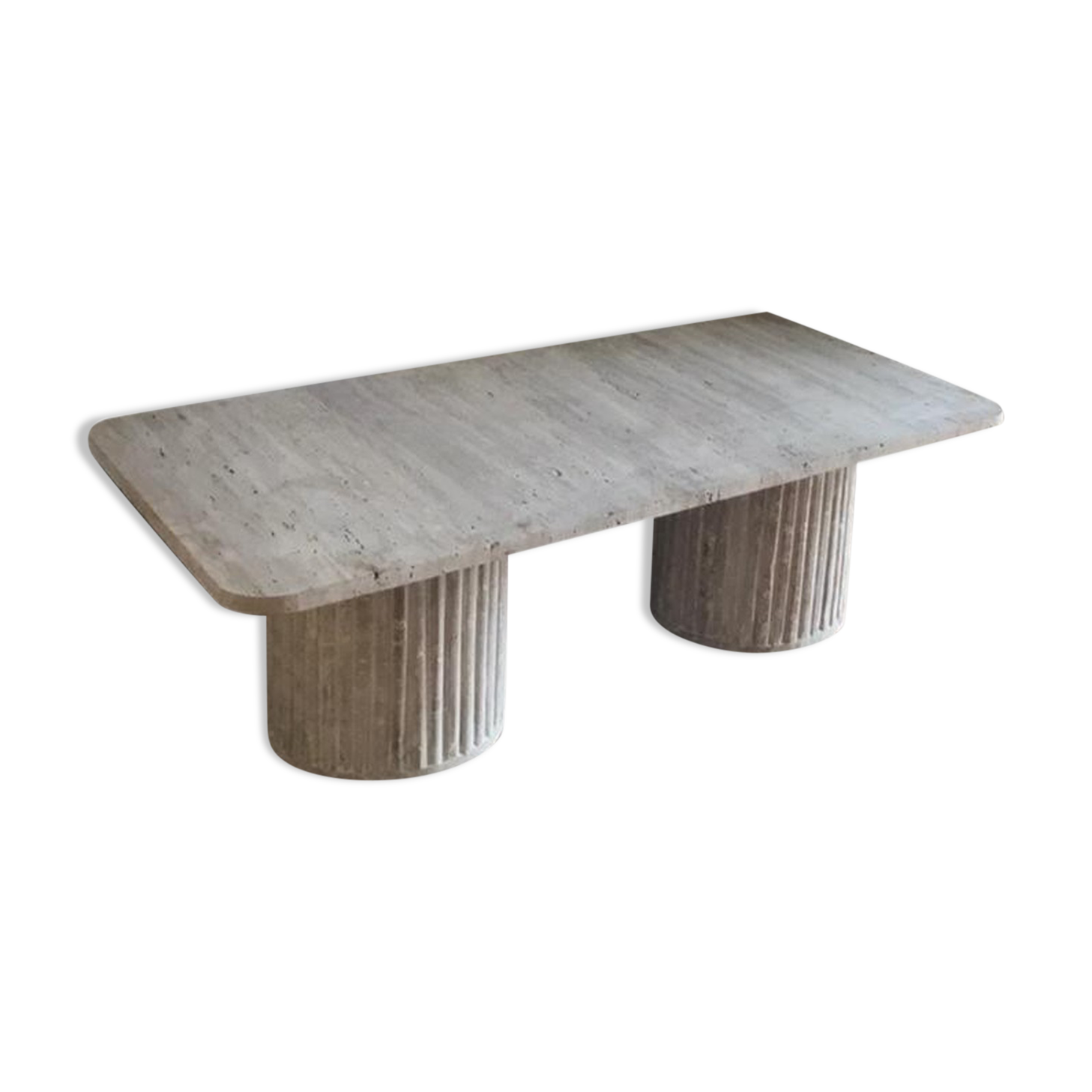 Olympia rectangular natural travertine coffee table - 120x60