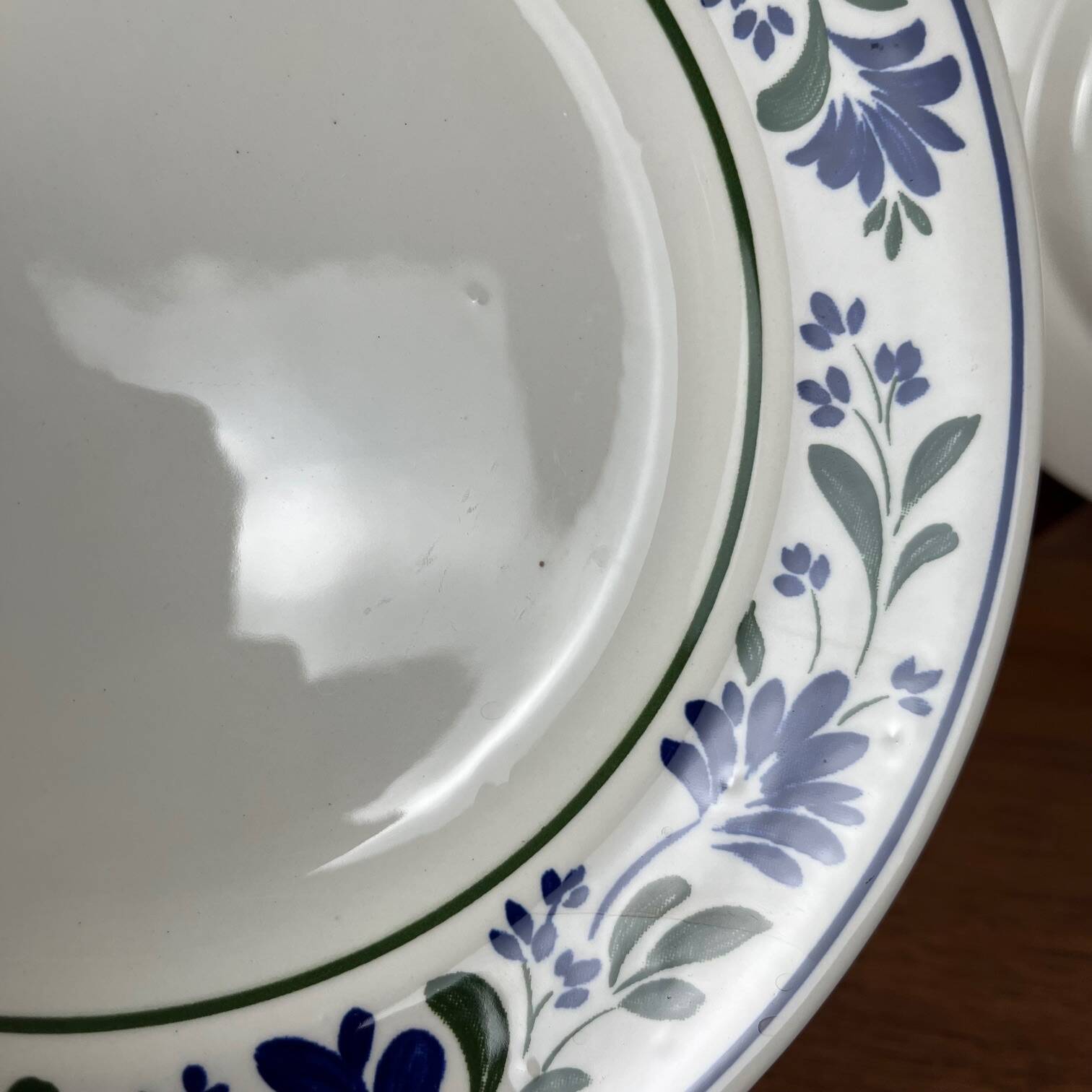 Set of 6 Churchill England dessert plates, flower pattern, 1970