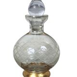 Carafe in chiseled and gilded glass, Circa 1940