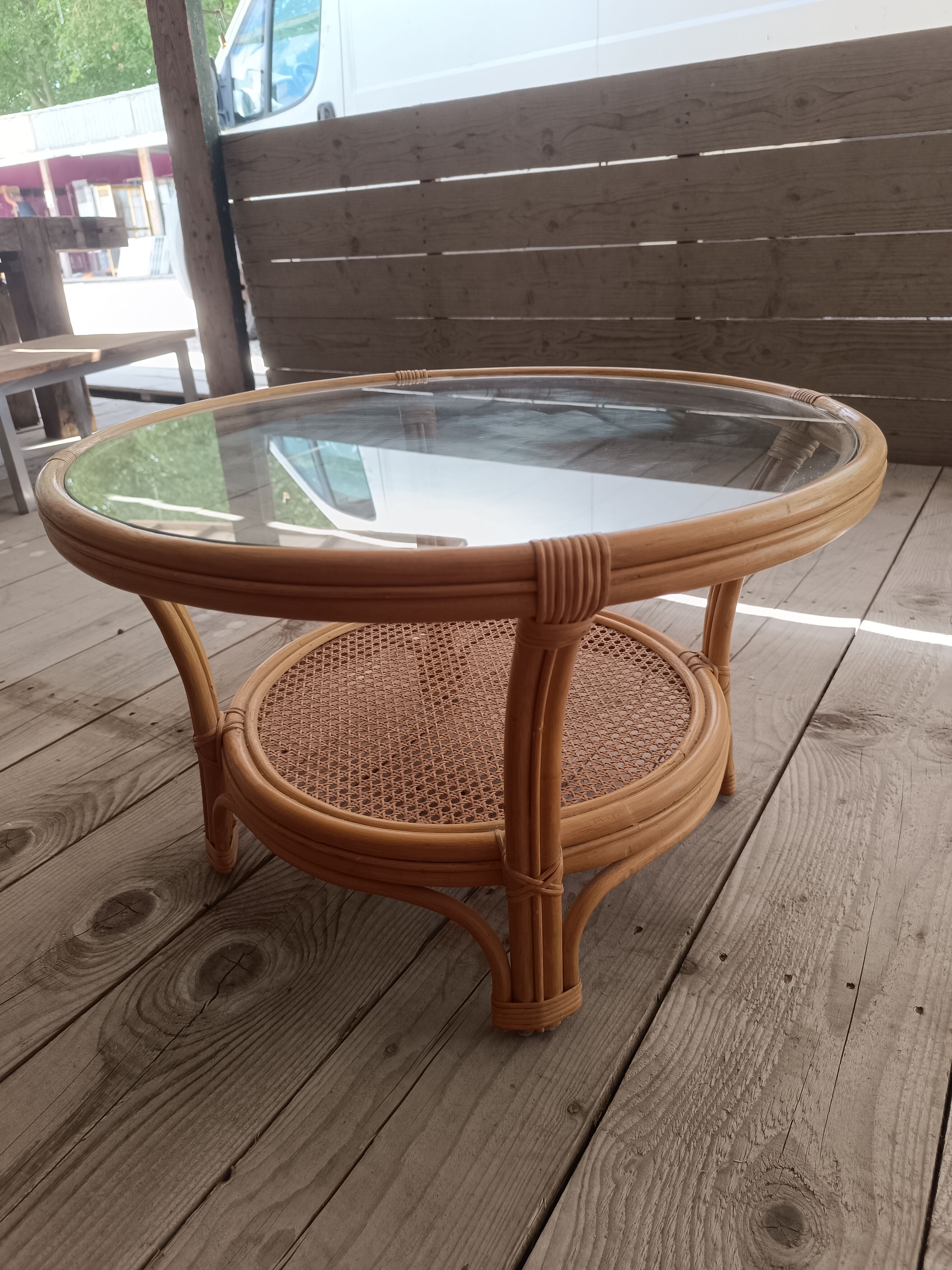 Rattan coffee table