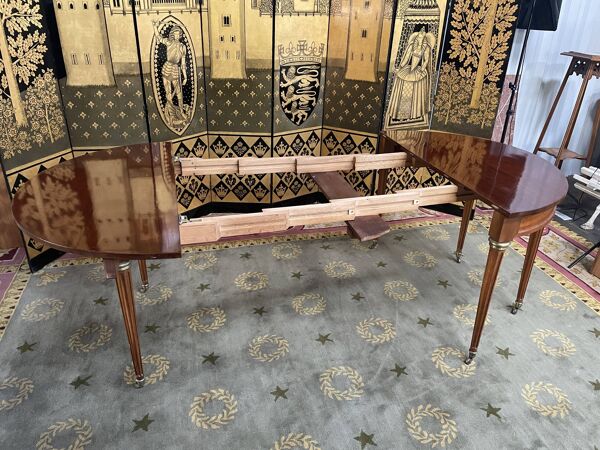 Table demi-lune style louis XVI acajou