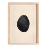 Peinture sur papier "galet" noir signée Eawy
