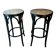 Set of 2 high bar stools made of wicker and rattan cane.