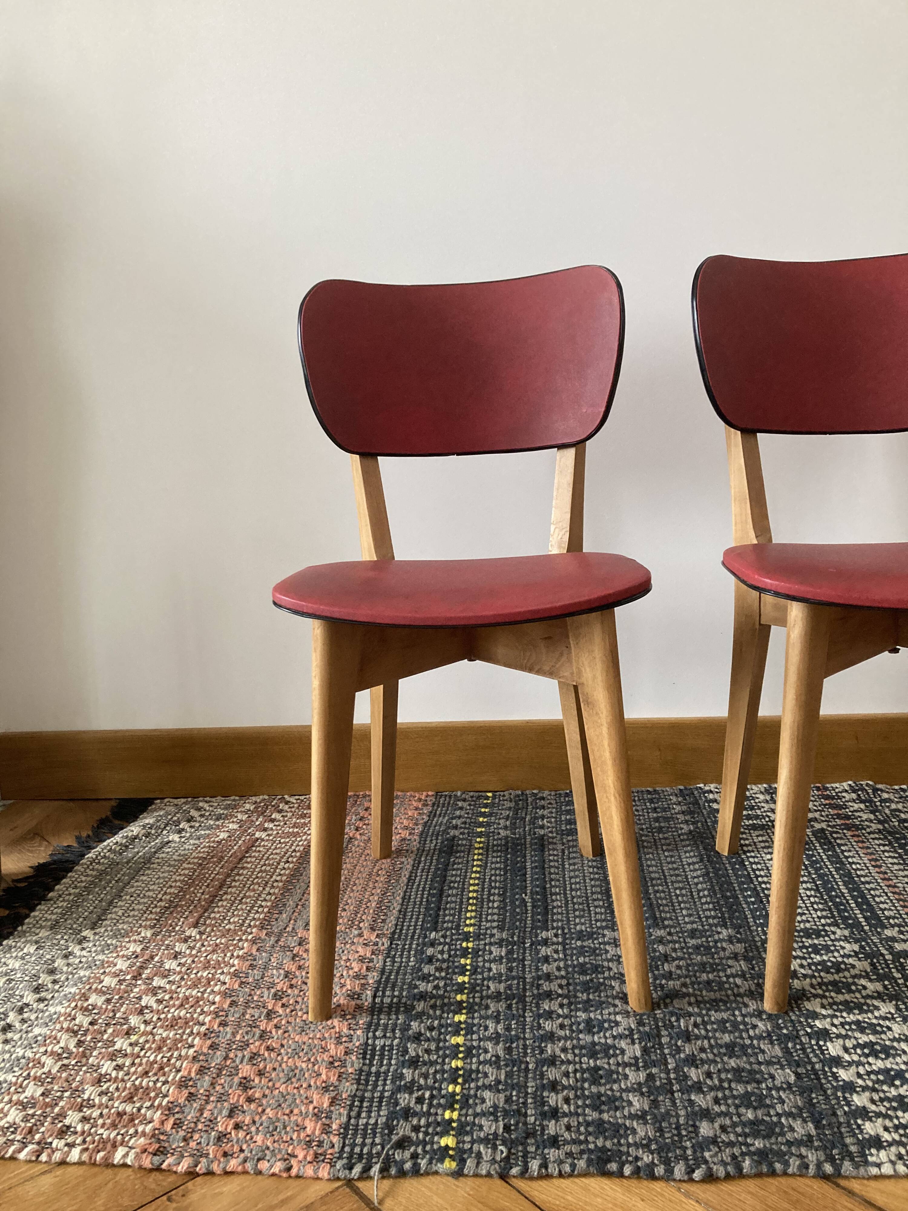 Pair of red skai chairs