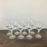 Set de 8 verres à pied : 4 verres à eau et 4 verres à vin, verre tourbillonnant
