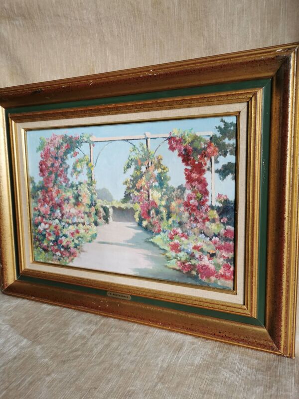 Tableau terrasse fleurie par Montagneux Henri