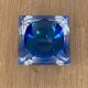 Vintage Sommerso glass ashtray in Murano style, square blue shape.