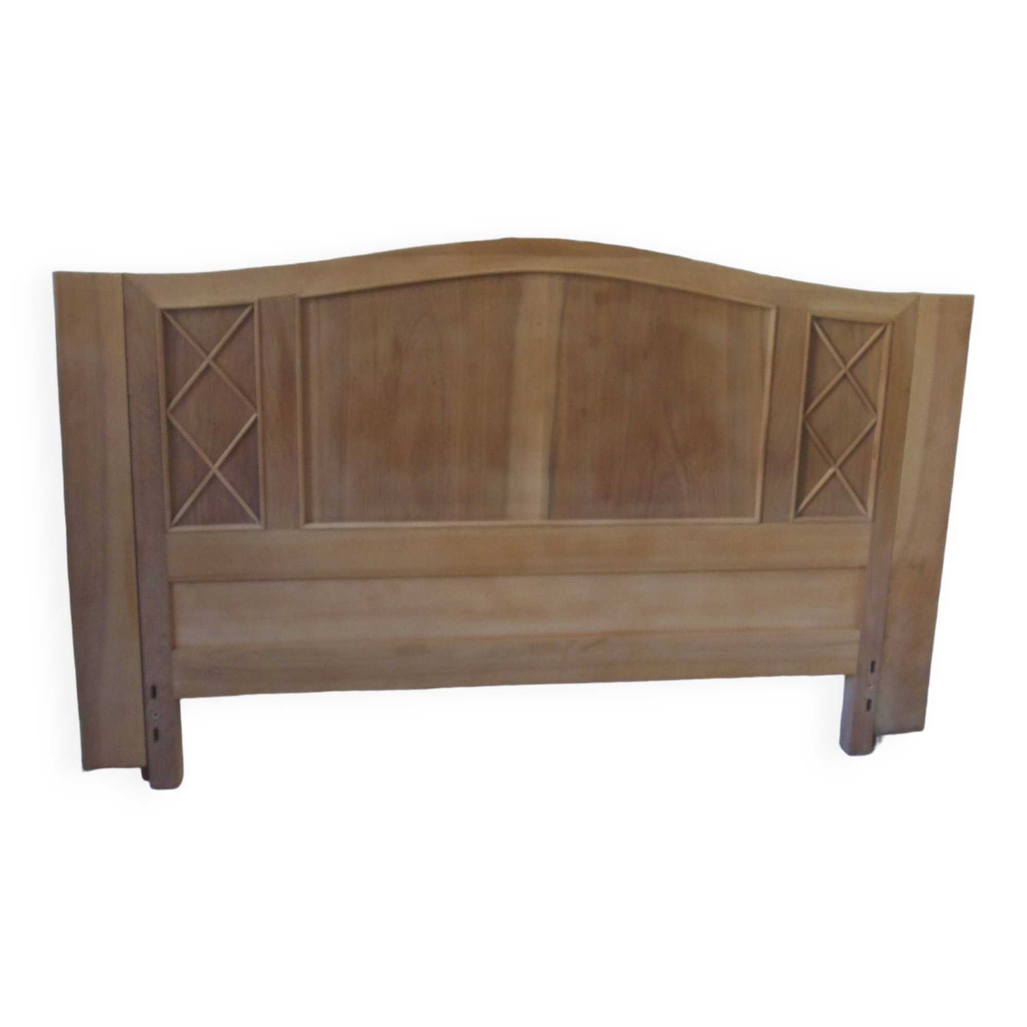 Headboard for a 160 bed in solid walnut with waxed finish.