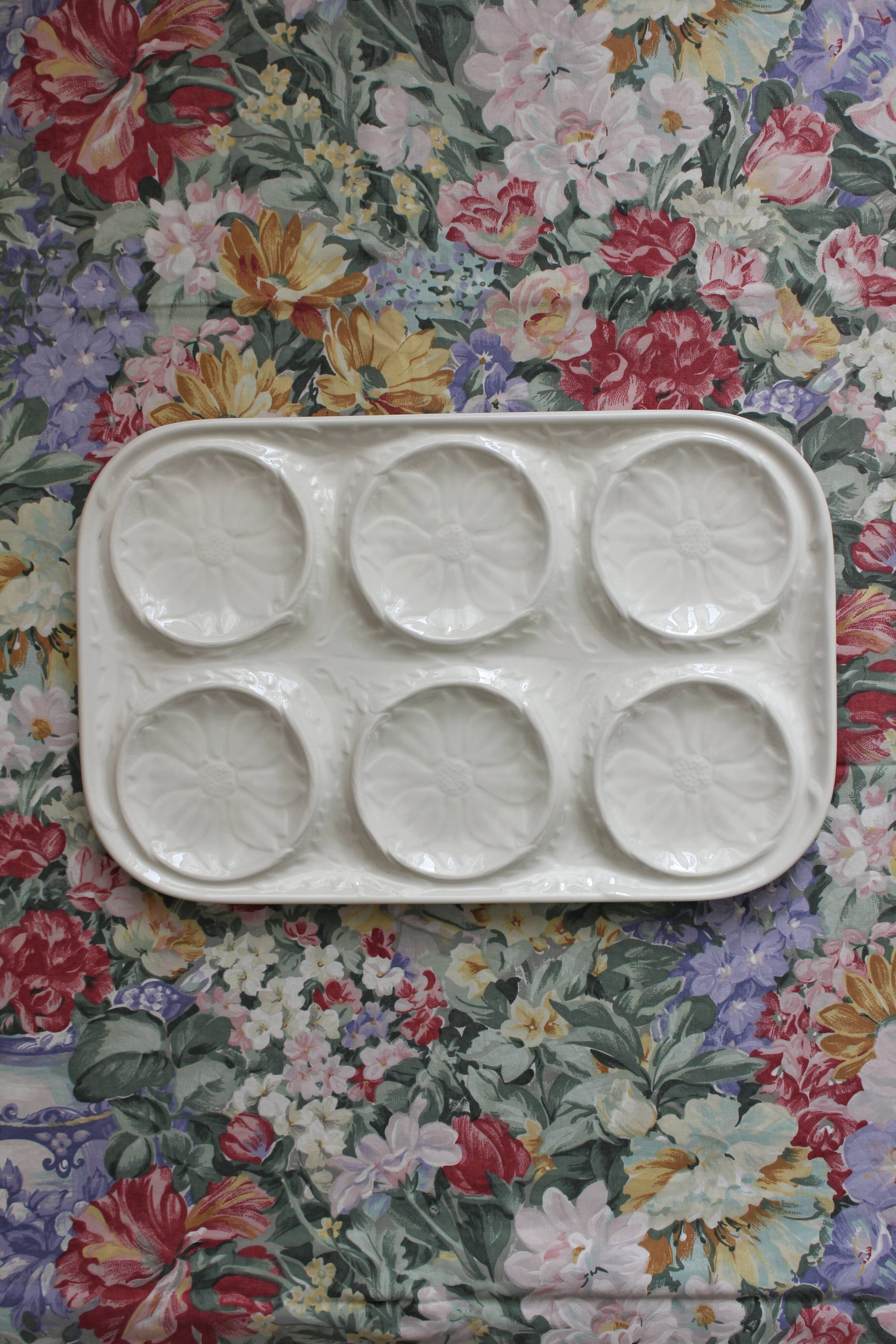 Vintage rectangular earthenware dish in Gien slipware