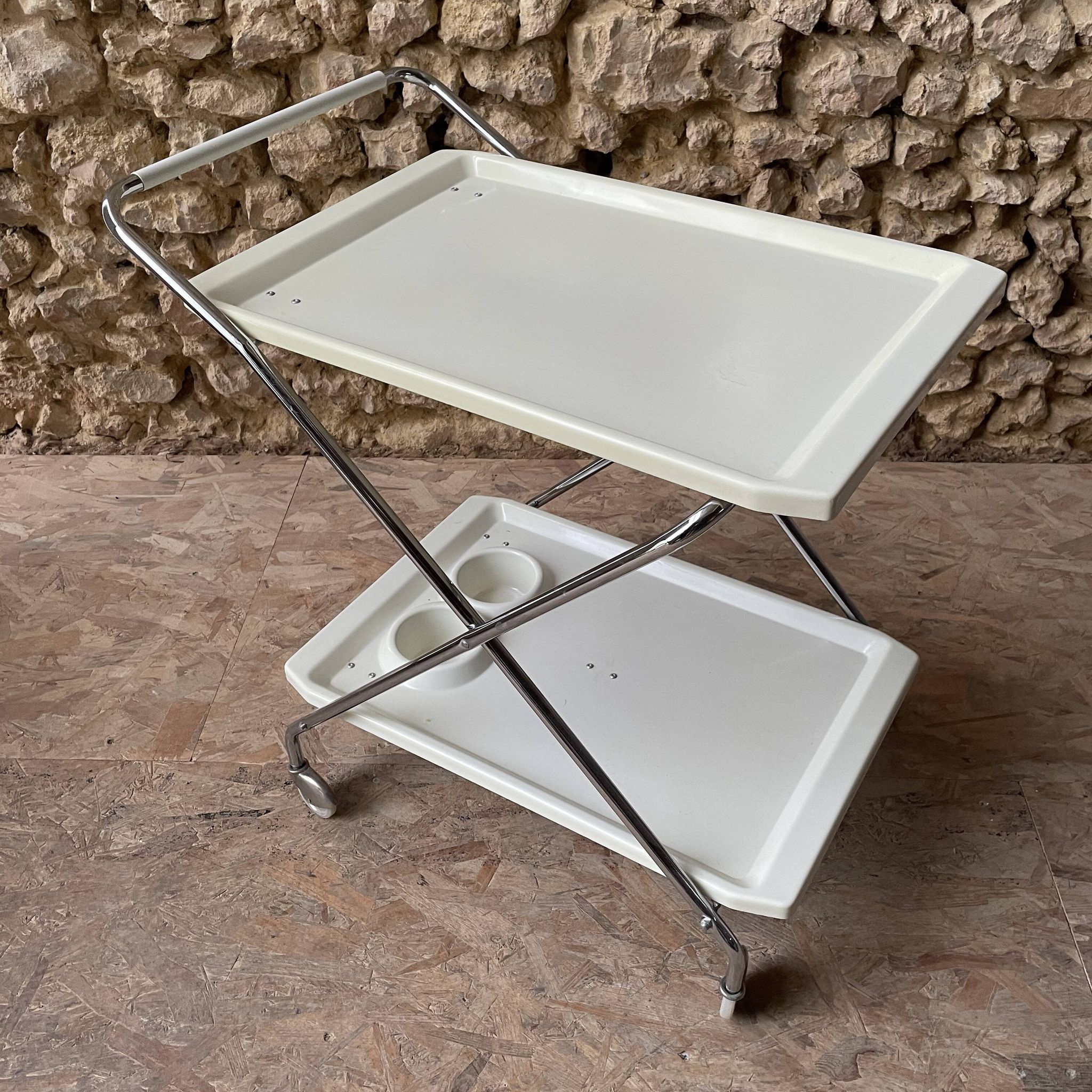Folding PVC dessert table – Italian design – 1980s