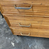 Vintage rattan chest of drawers