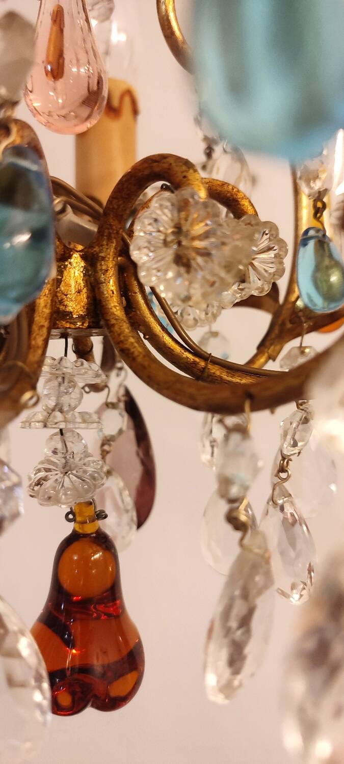 Crystal ceiling lamp. Spain, 1960s.