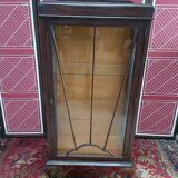 English glazed display case, lion paw feet