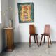 Paire de chaises brutaliste en chêne 1950