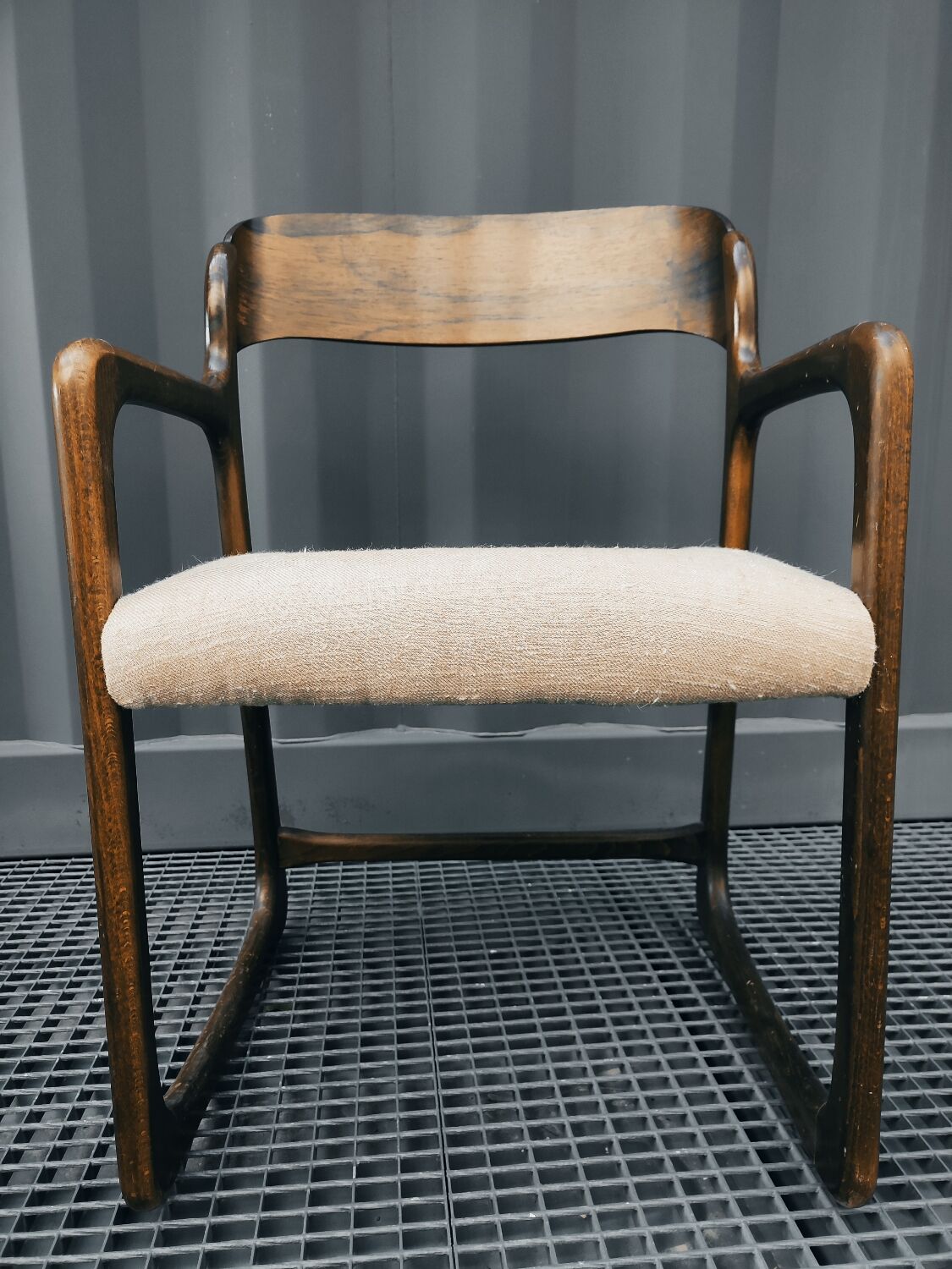 Baumann rosewood sleigh armchair