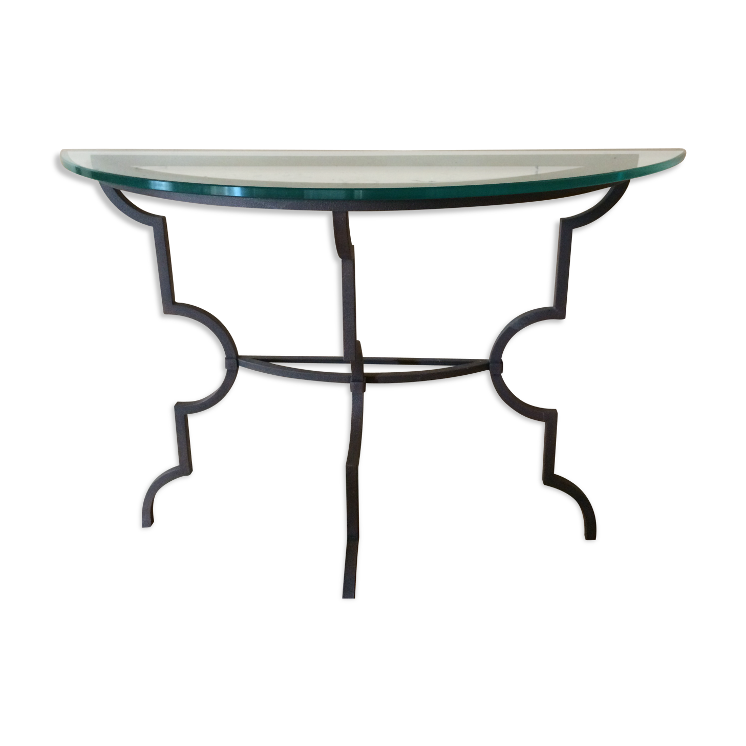 Console artelano "tavolara"  metal laque demi lune 1970 table d'appoint