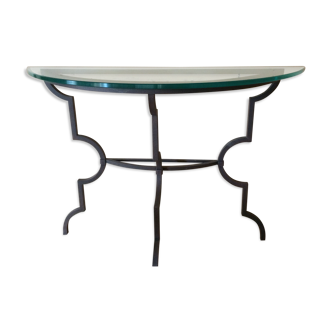 Artelano "tavolara" console, lacquered metal, half moon, 1970s, side table