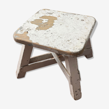 Tabouret blanc ancien